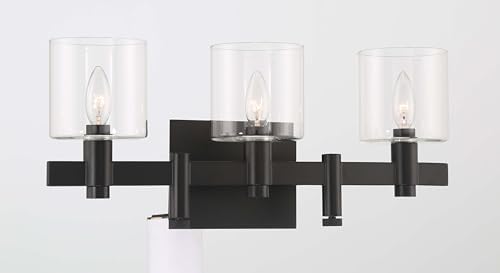 Eurofase Decato 3-Light Bathroom Vanity Light, Black