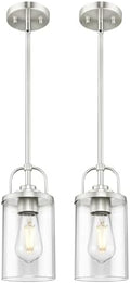 Beionxii Brushed Nickel Pendant Lights, 2 Pack