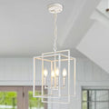 4-Light Antique White Farmhouse Chandelier