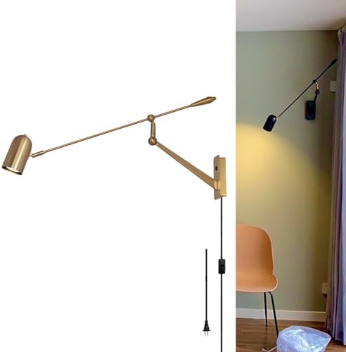 Adjustable Directional Plug-In Wall Sconce, Long Arm