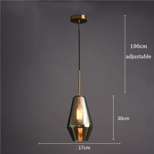 39.4in Adjustable Industrial Glass Pendant Light