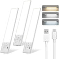 3-Pack 12 Inch Rechargeable Motion Sensor Under Cabinet Lights