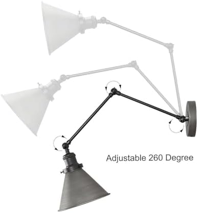 LALUZ Adjustable Swing Arm Wall Sconces, 2 Pack