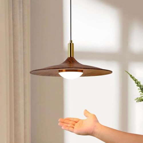 Gold Farmhouse LED Pendant Light, Warm Light