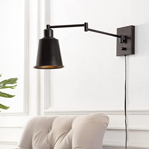 JONATHAN Y Cary 1-Light Plug-in Swing Arm Sconce, Oil Rubbed Bronze