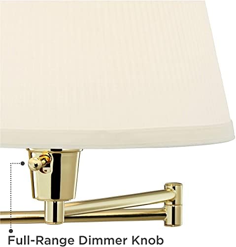 Fredericks Brass Plug-In Wall Lamp, Ivory Shade