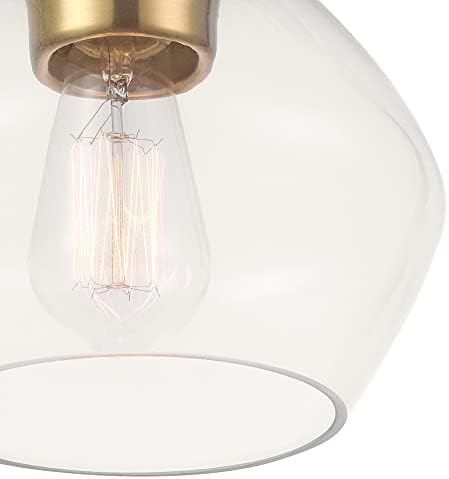 1-Light Semi-Flush Mount Ceiling Light, Clear Glass Shade