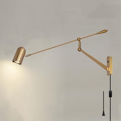 Adjustable Directional Plug-In Wall Sconce, Long Arm