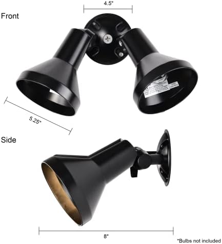 Nuvo Lighting SF77/701 Two-Light Outdoor Flood Light, Black