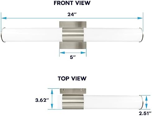 LUXRITE 24in LED Bathroom Vanity Light, Brushed Nickel