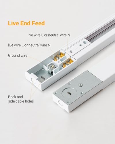 VANoopee 6-Light LED Track Lighting Kit, 6.6FT H-Type, White