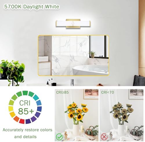 16 Inch 20W Gold Bathroom Vanity Light