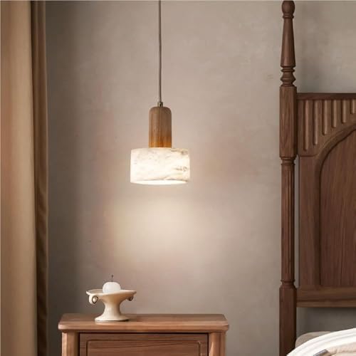 Industrial Natural Stone Pendant Lamp, Walnut Color