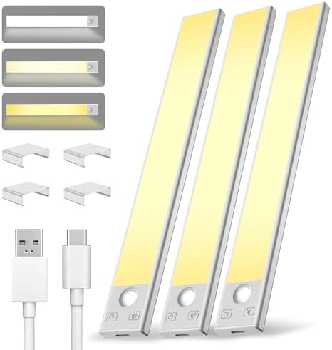 8-Inch Rechargeable Motion Sensor Under Cabinet Lights, 3 Pack