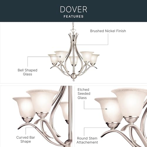 Kichler Dover 5-Light Chandelier, Brushed Nickel