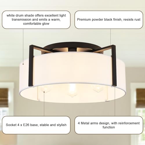 20.5" 4-Light Semi Flush Mount Ceiling Light