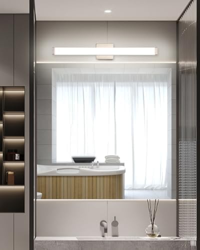 24" LED Bathroom Vanity Light14W Brushed Nickel 4000K Square