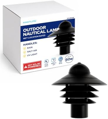 KASTLITE Black Nautical Post Lamp, 10"