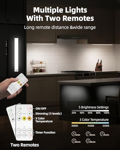 6Pack 16inch Rechargeable Under Cabinet Lights