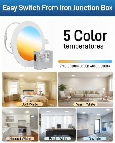 LEDYOND 6 Inch 6Pack LED Recessed Lights
