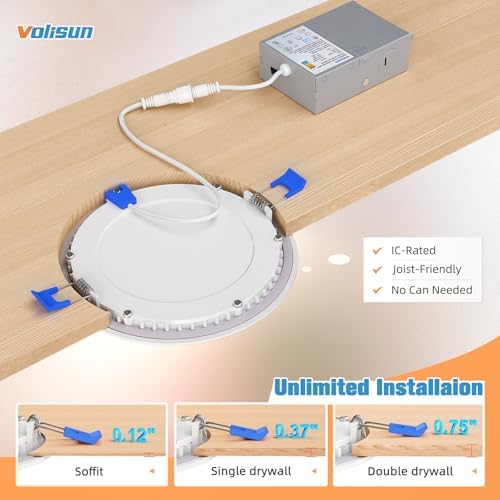 VOLISUN 12 Pack 6 inch Recessed Lighting, 5CCT, 13W Eqv 120W, 1080LM