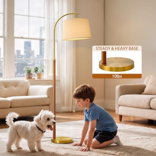 Real Wood Floor Lamp, 62.5", Mid Century Modern