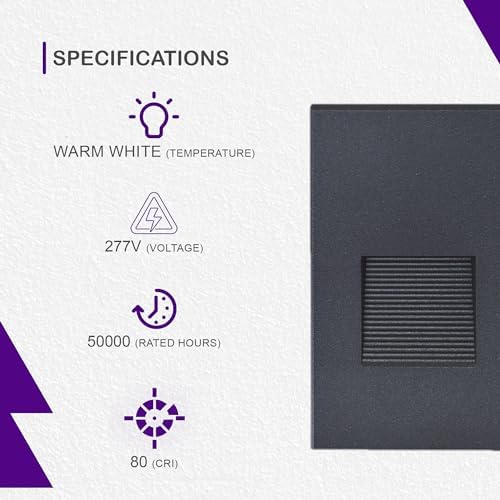 Ciata Indoor/Outdoor 3 Watt Vertical Stair/Step Light, 3000K