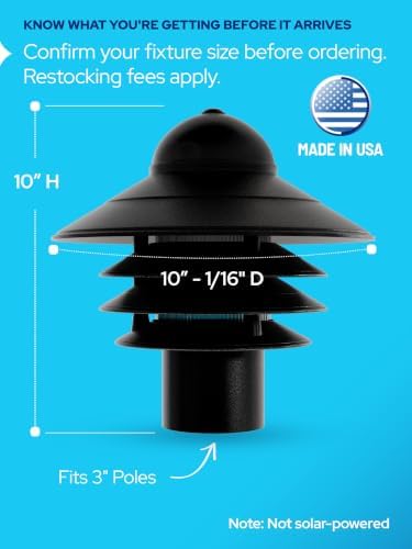 KASTLITE Black Nautical Post Lamp, 10"