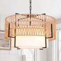 SOTTAE 4-Light Rattan Chandelier, 19.7"