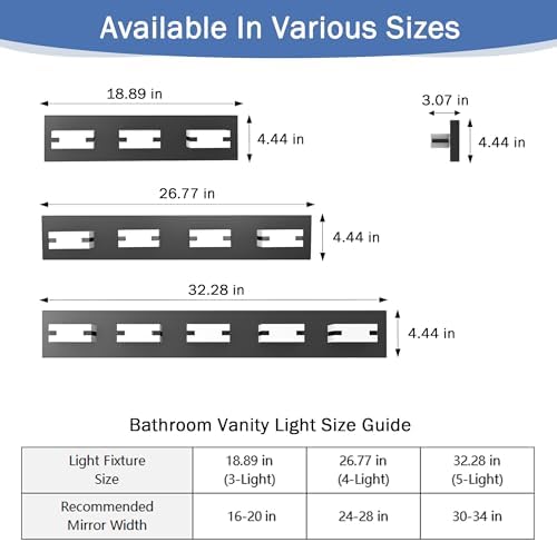 3-Light Matte Black LED Bathroom Vanity Light