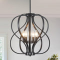 18.5 Inch 5-Light Black Chandelier