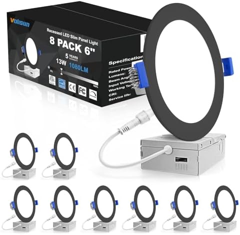 VOLISUN 8 Pack 6 inch Recessed Lighting, 5CCT, 13W Eqv 120W, 1080LM