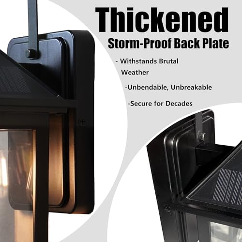 Solar Outdoor Motion Sensor Wall Lights, 2 Pack