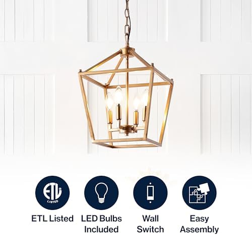 JONATHAN Y 4-Light Pendant, Antique Gold
