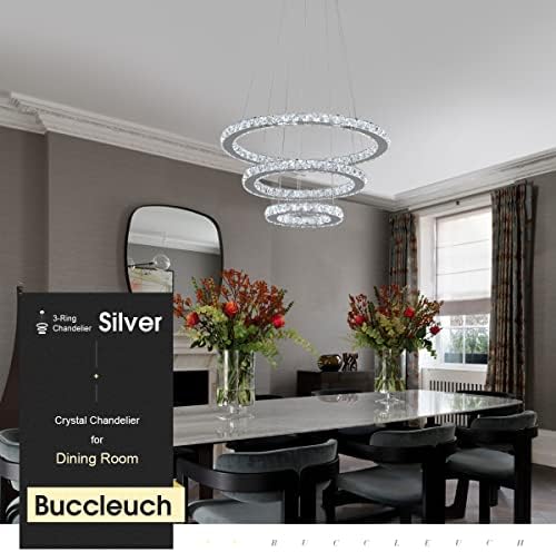 Buccleuch Modern Crystal Chandelier, Silver