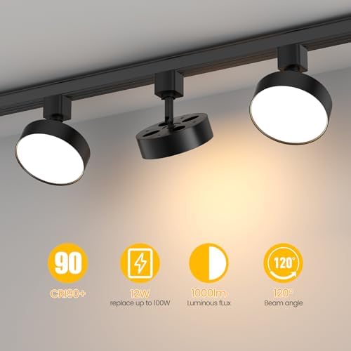 Diffuse LED Track Lighting Heads, 12W, 6 Pack