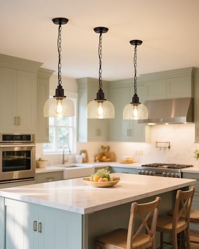 EAPUDUN Farmhouse Pendant Light, 1-Light, Bronze
