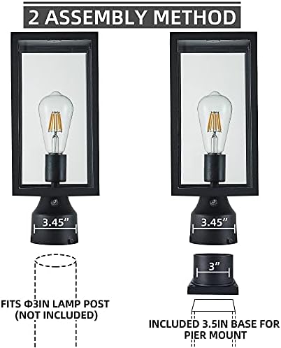 Windben 14.7in Matte Black Outdoor Post Light