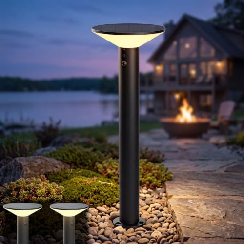 Solar Outdoor Pathway Lights, Motion Sensor, 2-Pack