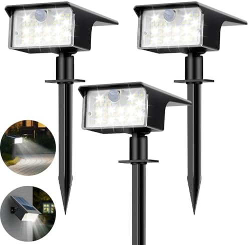 nipify 62 LED Solar Motion Sensor Spot Lights, 3 Pack