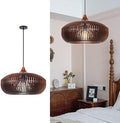 Arturesthome Farmhouse Round Wood Pendant Light