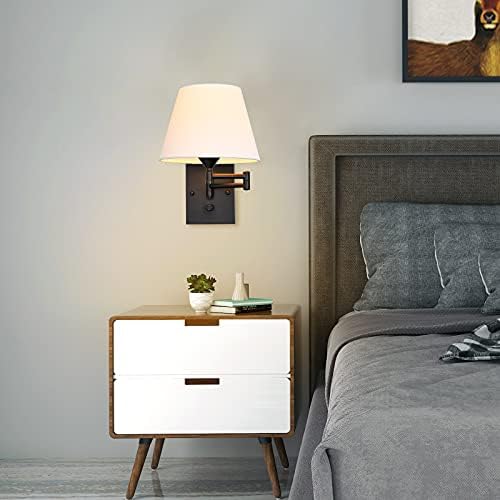 Pauwer Plug-in Swing Arm Wall Sconces, Set of 2