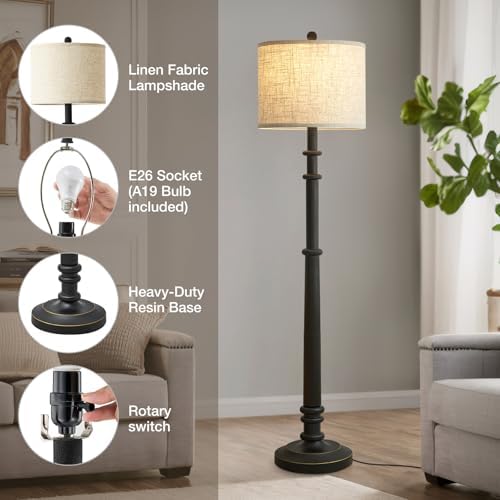 EJIAXIN 60" Floor Lamp with Adjustable Color Temperatures
