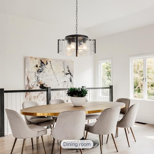 17.7" Modern Black Dining Chandelier