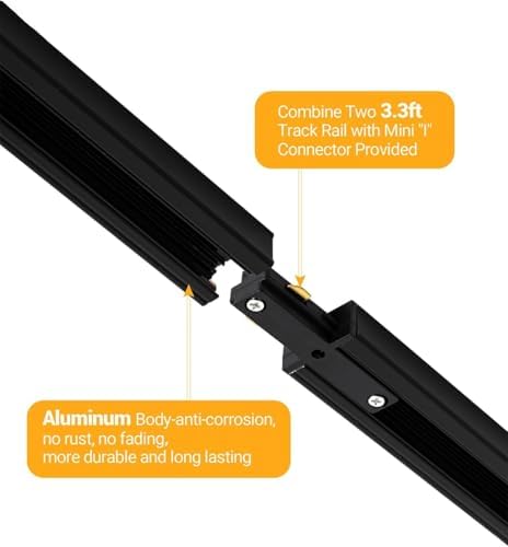 Zoomable 8-Light LED Track Lighting Kit, 12W Black