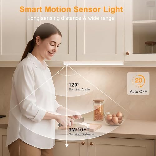 6 Pack Rechargeable Motion Sensor Under Cabinet Lights