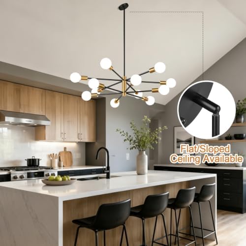 11"-52" 12-Light Sputnik Chandelier