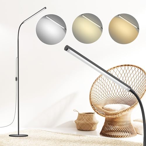 15W Floor Lamp with Touch Control, 3500K-7000K