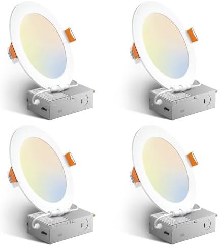 Amico 4 Pack 6 Inch Ultra-Thin LED Recessed Ceiling Light