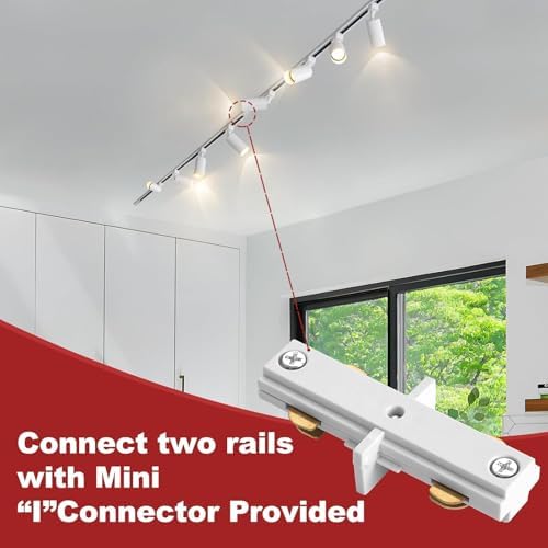 4-Light LED Track Lighting Kit with 3.3FT H Type Rails